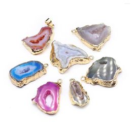 Pendant Necklaces 4 Pcs Irregular Shape Random Healing Crystal Stone Pendants Geode Agate Charms For Making Jewellery Necklace Gift