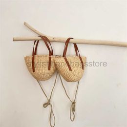 INS. Fashionable and Grass Woven Children's Handbag Sen Series Girls' Simple Personalised for Travelstylishhandbagsstore