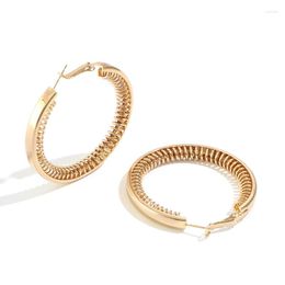 Hoop Earrings Big Spring For Women Jewellery Charming Ear Buckle Female Trendy Gold Colour Bijoux Hyperbole Accessories