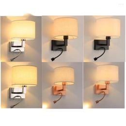 Wall Lamp With Small Spotlights Reading And Learning Lights Bedroom Living Room El Lampshade Home Decoration