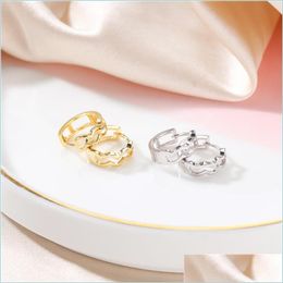 Hoop Huggie 925 Sterling Sier Earrings 18K Gold Plated Jewellery With Box For Women Mens Elegant Wave Shaped Stud Erring 2857 Q2 Drop Dhple