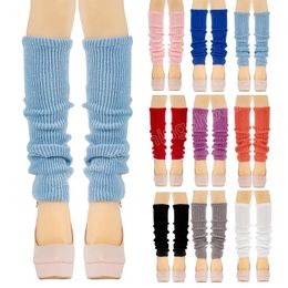 Fashion Women Knitted Leg Warmers Autumn Winter Crochet Foot Cover Knitting Knee Stockings Solid Color Boot Cuffs