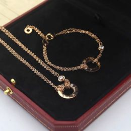 Double layer bracelet necklace designer jewelry Set with diamonds luxury jewelry womens gold plate jewelry fashion wom