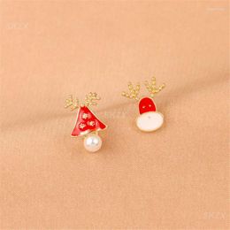 Stud Earrings 2023 Silver Needle Christmas Elk Bell Trendy Cute Asymmetrical Beautiful And Environmentally Friendly