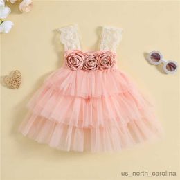 Girl's Dresses Baby Girl Dress Flower Baptism Dress for Girls First Year Birthday Party Wedding Dress Baby Clothes Dress R230815