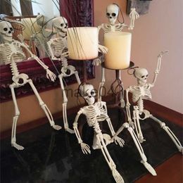 Novelty Items Skeleton Halloween Decorations 40cm Posable Funny Lifelike Plastic Skeletons for Haunted House Graveyard Scene Party Props Decor J230815