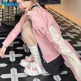 YICIYA jacket bomber women varsity new outerwear Jackets pink y2k vintage racing American oversize baseball Jacket 2023 coat met HKD230815