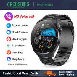 NFC Smart Watch Men GT3 Pro AMOLED 390*390 HD Screen Heart Rate Bluetooth Call IP68 Waterproof Sport SmartWatch For Huawei Xiaomi 2023 Mens Watches Free shipping