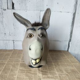 Party Masks Donkey mask loquacious donkey dance mask Halloween horror play funny horsehead drama performance animal hood 230814