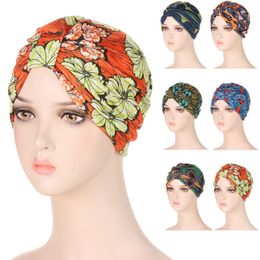 African Ankara Printed Chemo Cap Women Muslim Hijab Turban Beanies Bonnet Cancer Hat Headscarf Wrap Skullies Headwear Hair Loss