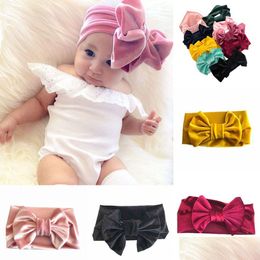 Hair Accessories Girls Gold Veet Bow Headbands Kids Bowknot Princess Band Children Boutique 9 Colors C3604 Drop Delivery Baby Materni Dhjxc