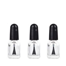 2ml Square Glass Mini Bottle With Brush Empty Clear Nail Art Polish Containers Clear Glass Glue Bottle For Sample Lspee