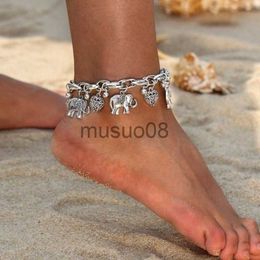 Anklets Delysia King Trendy Women Summer Beh Elephant Anklet Unisex Metal Heart Carving Ankle Chain J230815