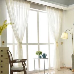 Curtain White stripe tulle Curtains for living room bedroom window curtain sheers serape home decor