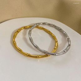 Bangle Charming Stainless Steel Gold Lucky Design Bamboo Bracelet Jewellery Girl's Friend Valentine's Day Gift