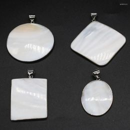 Pendant Necklaces Four Styles Natural White Shell Multiple Shape Charms For Women DIY Jewelry Making Necklace Gift