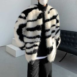 Korean Little Fragrance Zebra Pattern Imitation Fur Cotton Coat Winter Couple Thickened Plush Warm Cotton Coat