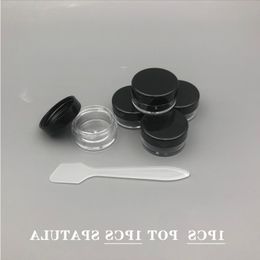 5 Gramme Plastic Pot Jars 5 ML Jar Cosmetic Containers Sample Empty Container Clear Plastic Refillable Containers Screw Cap Lids W/ Spatu Dmem