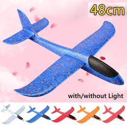 Aircraft Modle EPP Foam Airplane Toys Large Throwing Glider Plane With/Without LED Light Outdoor Sport Game Aircraft Model Toys For Kids 48cm 230814