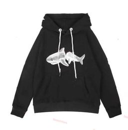 Designer Clothing Fashion Sweatshirts Palmes Angels Broken Tail Shark Letter Flock Embroidery Loose Relaxed Mens Womens Hooded Sweater Pullover jacket cvd8KJ7