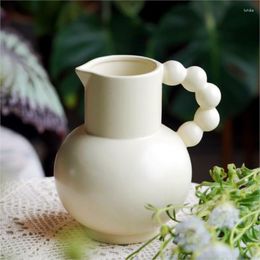 Vases French Style Handle Vase Ceramic Decoration Living Room Bedroom