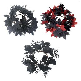 Candle Holders Holder Rings Wreaths Halloween Artificial Leaves For Living Room Holiday Front Door Cabinet Fence