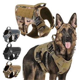 Dog Apparel Tactical Harness Military Training K9 Padded Quick Release Vest Pet For Set Small Medium Large Dogs 230814