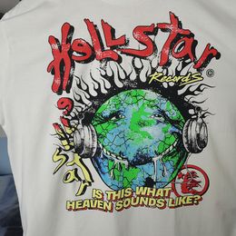 Men's TShirts Real Oversized Hellstar Studios Globe Tee European and American High Street Trend Men Women Short Sleeved Tshirt 230814