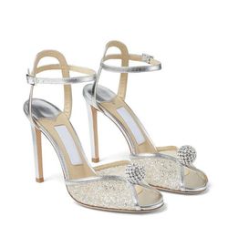 Elegant Women's Sacaria Sandals Shoes For Women White Pearls High Block Heels Buckled Ankle Strap Peep toe Gladiator Pumps Bridal Footwear EU35-43