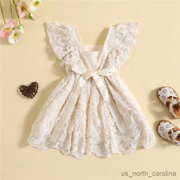 Girl's Dresses Baby Girl New Princess Dress Spring Summer Cute Solid Colour Floral Embroidery Infant Kids Soft Casual Clothes Children R230815