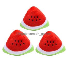 Dog Toys Chews Plush Pet Lovely Watermelon Shape Cat Sound High Quality Resistance To Bite Drop Delivery Home Garden Supplies Dh4Cm