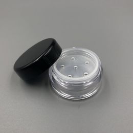 Clear 1G 1ML Plastic Powder Puff Container Case Makeup Cosmetic Jars Face Powder Blusher Storage Box With Sifter Lids Swbaf