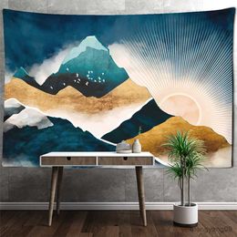 Tapestries Sunset Impression Painting Tapestry Wall Hanging Style Home Decor Background Cloth R230815
