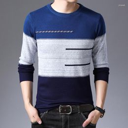 Men's Sweaters For Men Harajuku FashionMen's Winter Sweater Cotton Thin Pullover Casual Striped Knitted