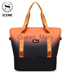 Duffel Bags Scione Foldable Waterproof Travel Bag Men's Large Capacity Luggage Bag Folding Travel Tote Male Business Trip Shoulder Bags K501 J230815