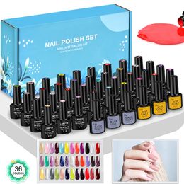 Nail Art Kits LNWPYH 28 42Pcs Gel Polish Kit UV Led Varnishes Set Manicure Vernis Semi Permanent Base Top Coat 230815