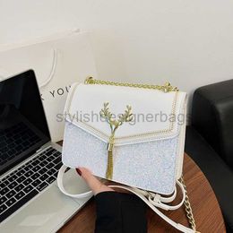 Shoulder Bags Summer 2023 Fashion Elk Head Tassel Bag Personalised One Shoulder Bag Women's Bag Sequin Crossbody Small Square Bagstylishdesignerbags