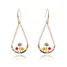 Dangle Earrings Makersland Mushroom For Women Luxury Fashion Pendant Jewellery Female Designer Statement Trendy Drop Earring