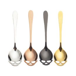 Stainless Steel Skull Spoons Mixing Coffee Tea Spoons 304 Stainless Steel Skull Creative Spoon 4 Color