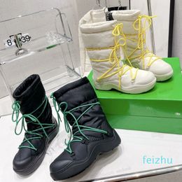 Puddle Bomber boots Flatform Lace Up Ankle Boots Black white Green designer booties Nylon waterproof breathable sneakers women Medium Mountaineering boot