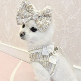 Dog Apparel Princess Harness and Leash Set No Pull Vest Fancy Designer Collar for Small Medium Dogs 230814