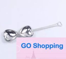 100pcs Stainless steel Heart-Shaped Heart Shape Tea Infuser Strainer Philtre Spoon Spoons Wedding Party Gift Favour Quality