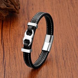 Charm Bracelets Luxury Design Stainless Steel Jewelry Elegant Simple Leather Bracelet For Women Mother'S Day Gifts Novelties 2023 Trend To