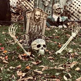 Novelty Items Realistic Skeleton Stakes Halloween Decorations Scary Skull Skeleton Hand Bone For Yard Lawn Stake Garden Graveyard home decor J230815