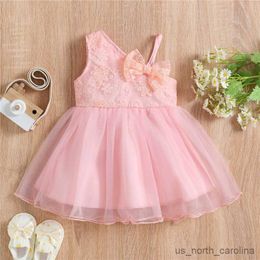 Girl's Dresses Summer Baby Girl Dress Girl Shoulder Sleeveless Floral Dress for Kids Simple Dress Girls Clothes R230815