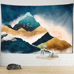 Tapestries Sunset Impression Painting Tapestry Wall Hanging Style Home Decor Background Cloth