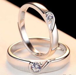 Luxury Bvlgr top jewelry accessories designer woman Couple Ring A Pair of Zircon Rings for Men and Women Stylish Simple Love Shaped Open adjustable Valentine's gift