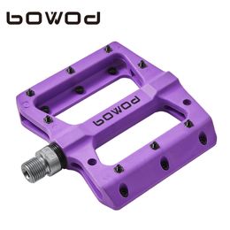 Bike Pedals BOWOD High Strength Nylon Sealed Bearings Lightweight 9 16" Non slip Pedal MTB Flat Bicycle BMX Cycling Accessories 230815