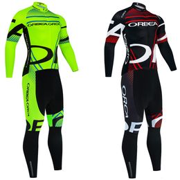 Cycling Jersey Sets Green ORBEA ORCA Long Sleeve Bike Jacket Pants Set Men Women 20D Ropa Ciclismo Bicycle Maillot 230814