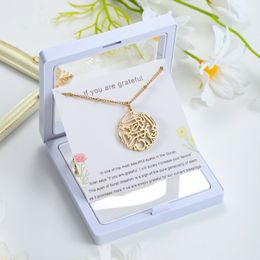 Pendant Necklaces "If you are grateful" Necklace Islam Stainless Steel Arabic Muslim Religious Jewlery Ramadan Gift For Women 230814